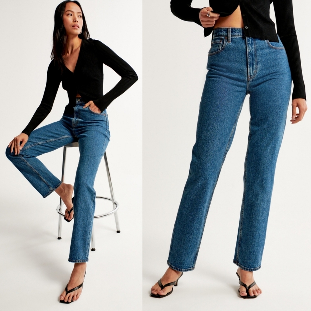 Abercrombie & Fitch Women's High Rise Jeans - Blue